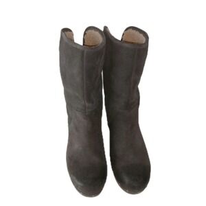 UGG Lynnea 3204 Suede Shearling Boots Heel Women US Size 9